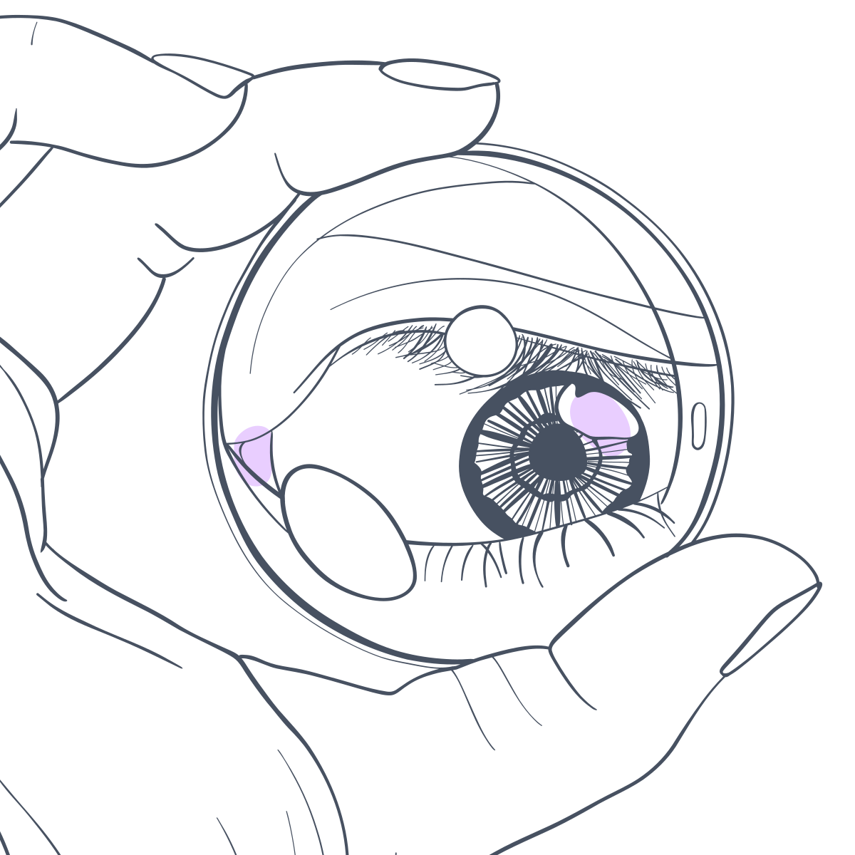 a magnifying glass held in front an an eye, symbolic of the opportunity to learn more about Tilt Global